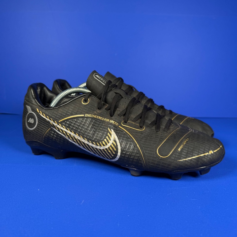 Nike Mercurial Soccer Cleats Men's 7.5 Black Gold Engineered Low Top